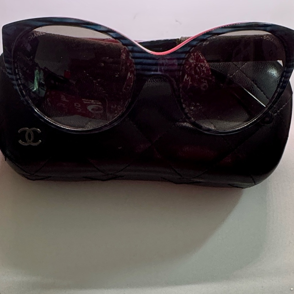 CHANEL Blue and Cat-Eye Sunglasses